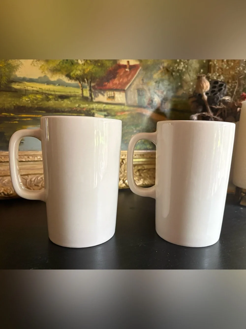 2 Tall Rainbow Heart Mugs “Open Mind, Open Heart” Williams Sonoma Trevor Project